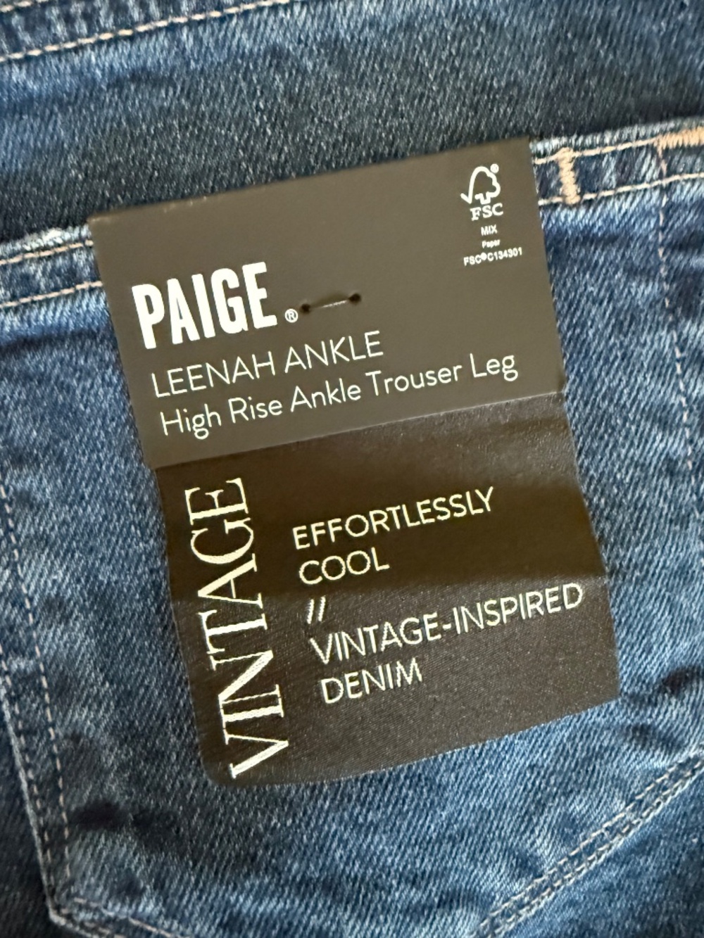 PAIGE Leenah Ankle High Rise Trouser Leg Jeans Raw Hem Gracie Lou NWT 25 - Picture 10 of 16